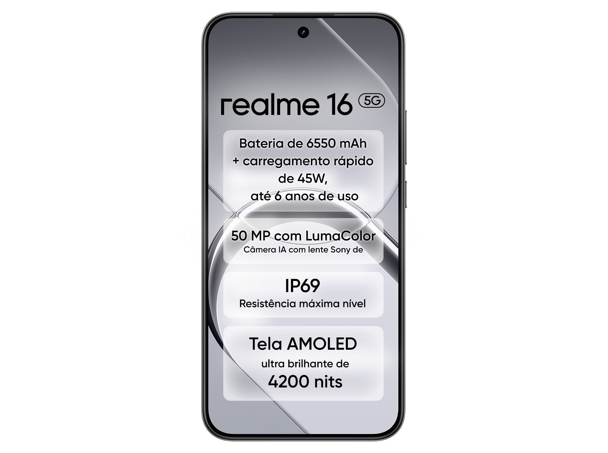 SMARTPHONE REALME 16 5G (6.57" 8/256GB BLACK CLOUD + CARREGADOR 45W) image number 6
