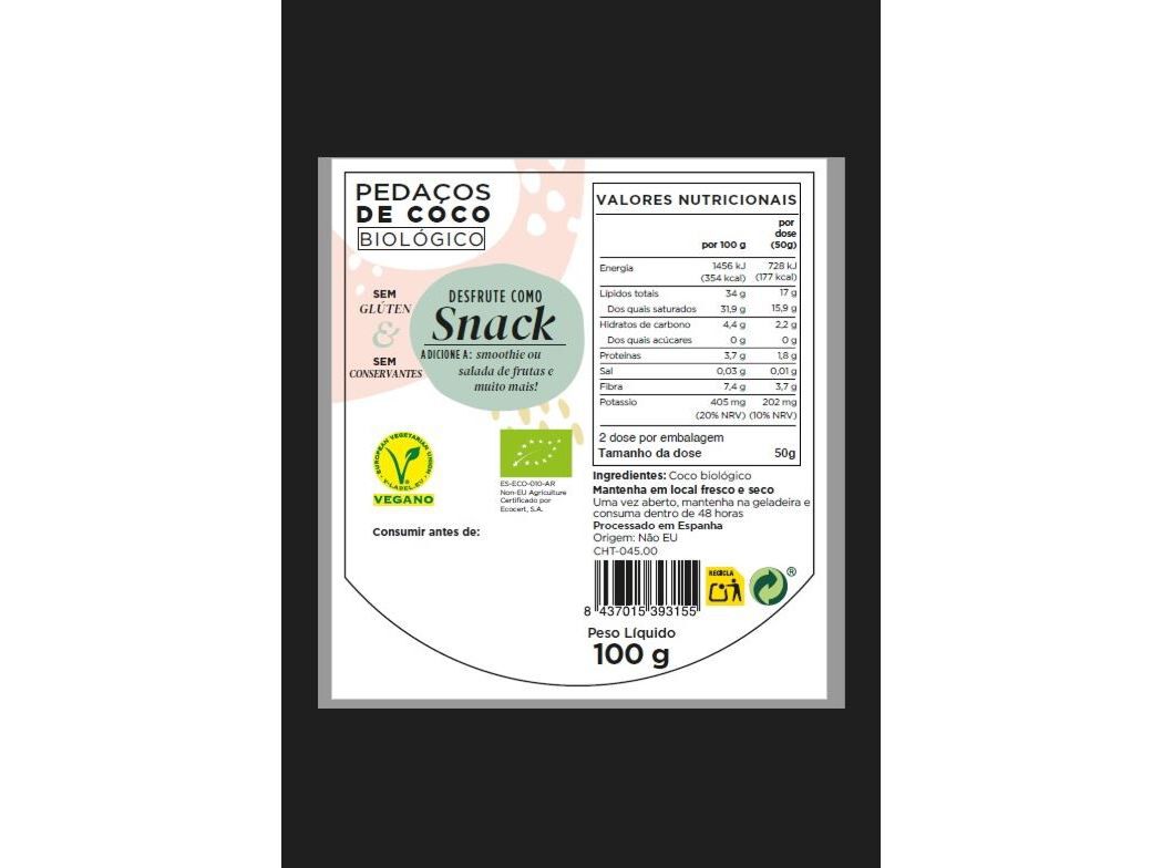 COCO FRESCO GENUINE COCONUT PEDA&Ccedil;OS BIO 100G image number 1