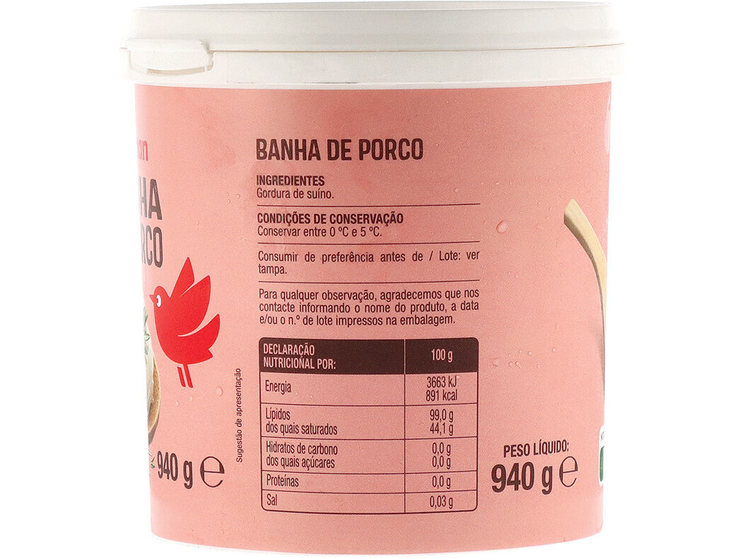 BANHA AUCHAN DE PORCO 940G image number 1
