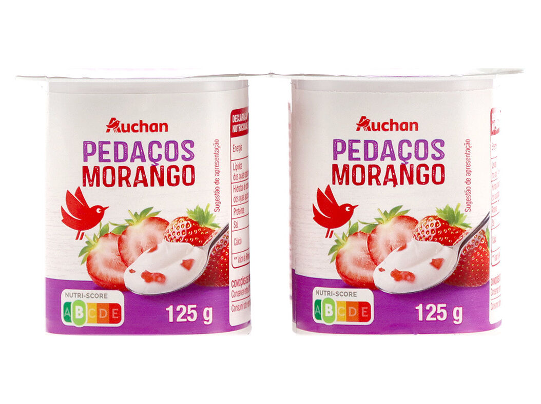 IOGURTE AUCHAN PEDACOS MORANGO 4X125G