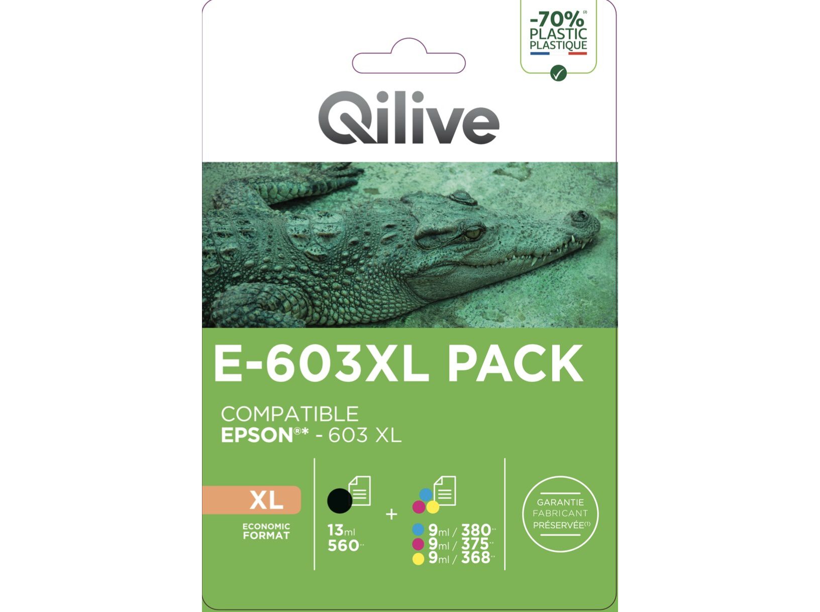 TINTEIRO QILIVE PACK XL EPSON E-603 PRETO+COR