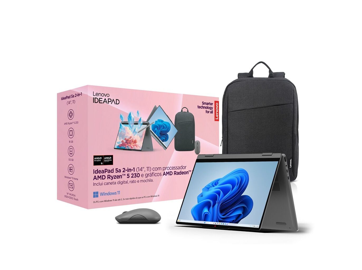 BUNDLE PORT&Aacute;TIL CONVERT&Iacute;VEL LENOVO 14AHP11-165 (14" AMD R5 RAM: 16GB 512GB)