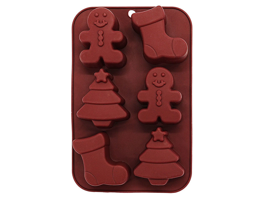 FORMA SILICONE NATAL ACTUEL VERMELHO 6 CAVIDADES