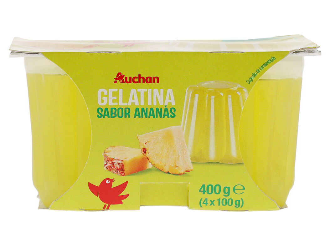 GELATINA AUCHAN ANAN&Aacute;S 4X100G image number 3