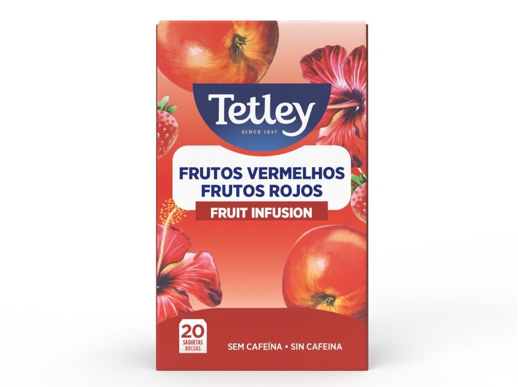 INFUS&Atilde;O TETLEY DE FRUTOS EXPLOS&Atilde;O FRUTOS VERMELHOS 20 SAQUETAS