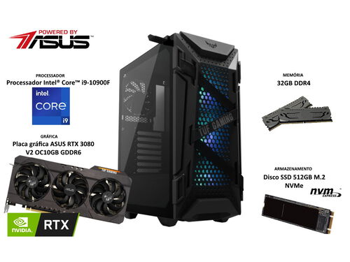 DESKTOP GAMING INSYS 231156 POWERED BY ASUSINTEL I9 32GB 512GB GEFORCE RTX3080 image number 0