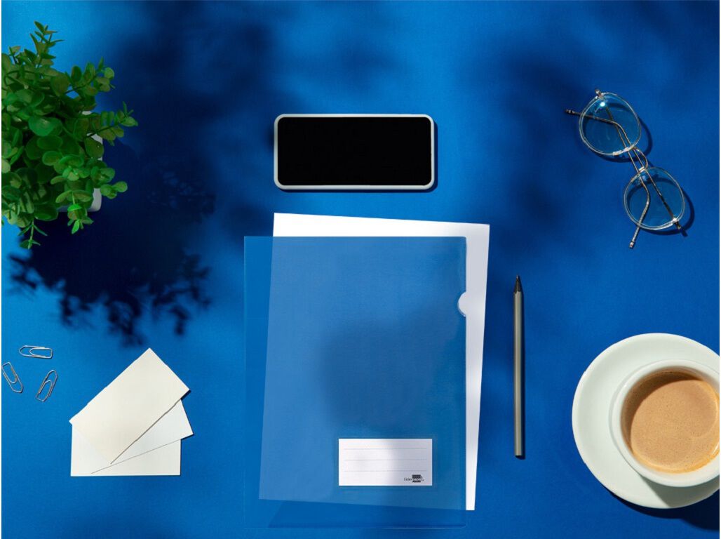 BOLSA POLIPROPILENO A4 LIDERPAPEL AZUL TRANSLUCIDO image number 2