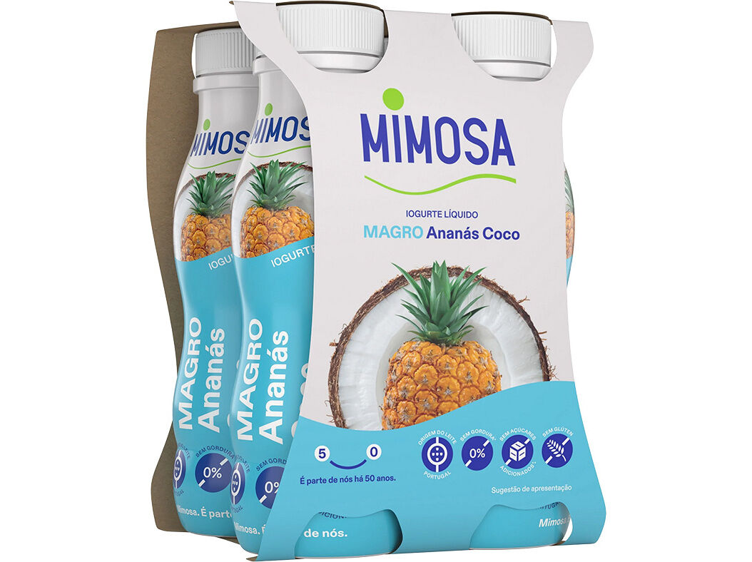 IOGURTE MAGRO LIQUIDO MIMOSA ANAN&Aacute;S/COCO 4X151ML