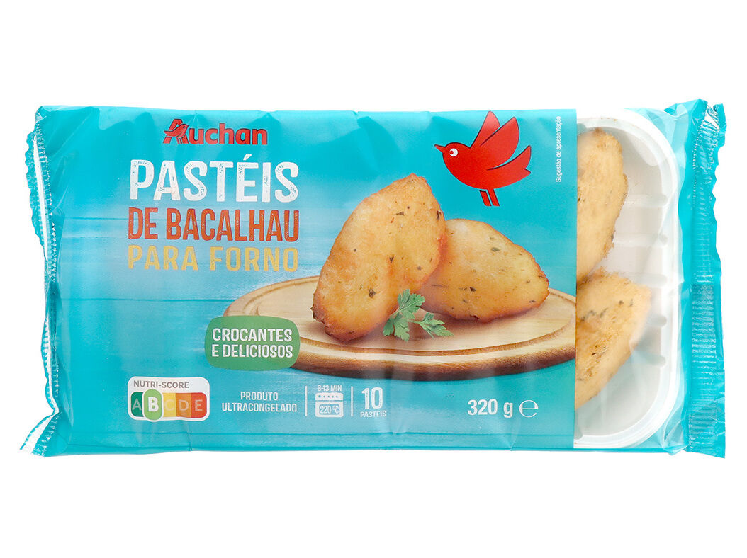 PAST&Eacute;IS DE BACALHAU AUCHAN PARA FORNO 10UN 320G