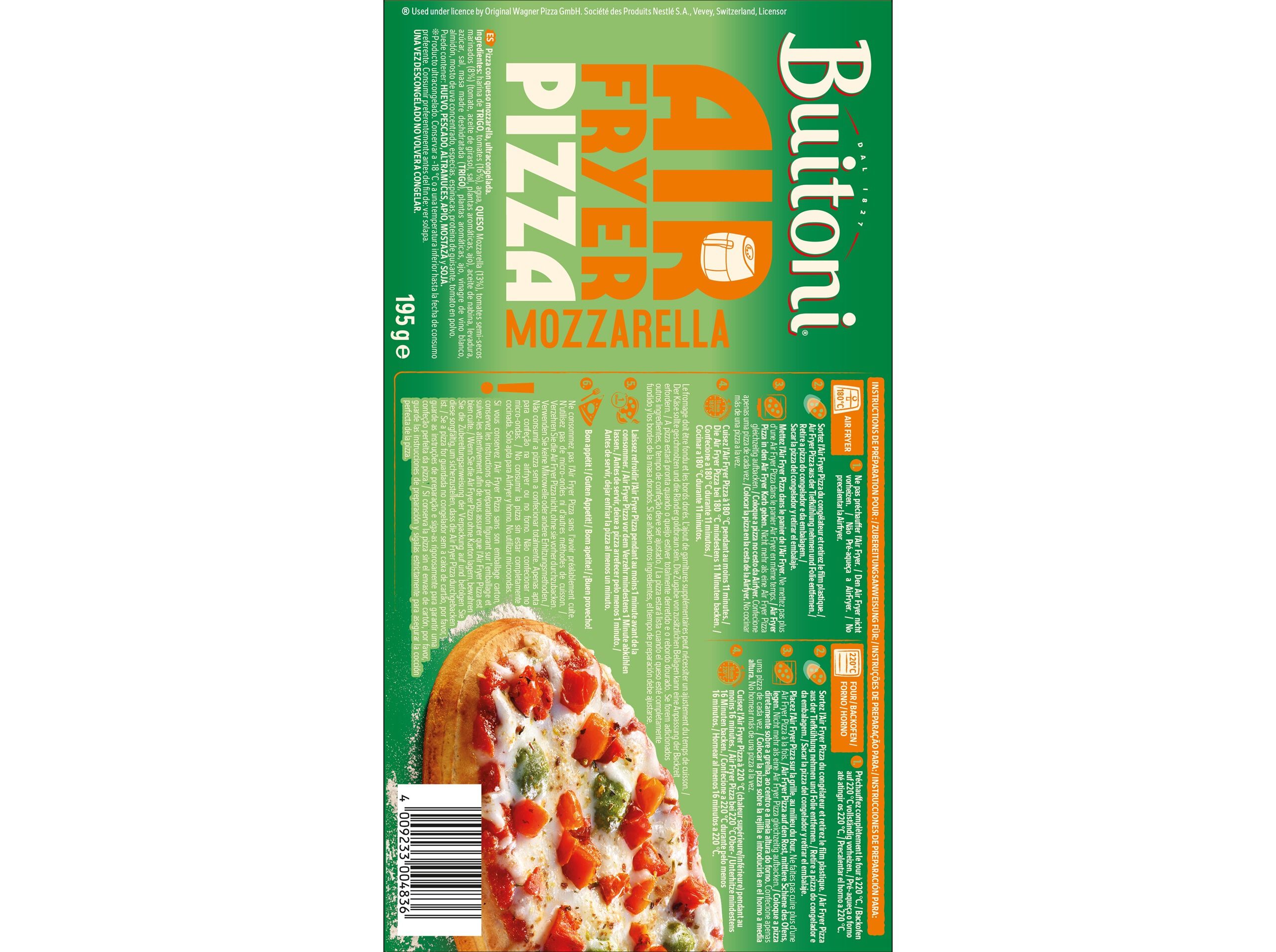 PIZZA BUITONI AIRFRYER MOZZARELLA 195G image number 1