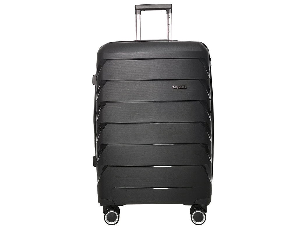 MALA DE VIAGEM M&Eacute;DIA R&Iacute;GIDA AIRPORT PRETO 8 RODAS 65CM