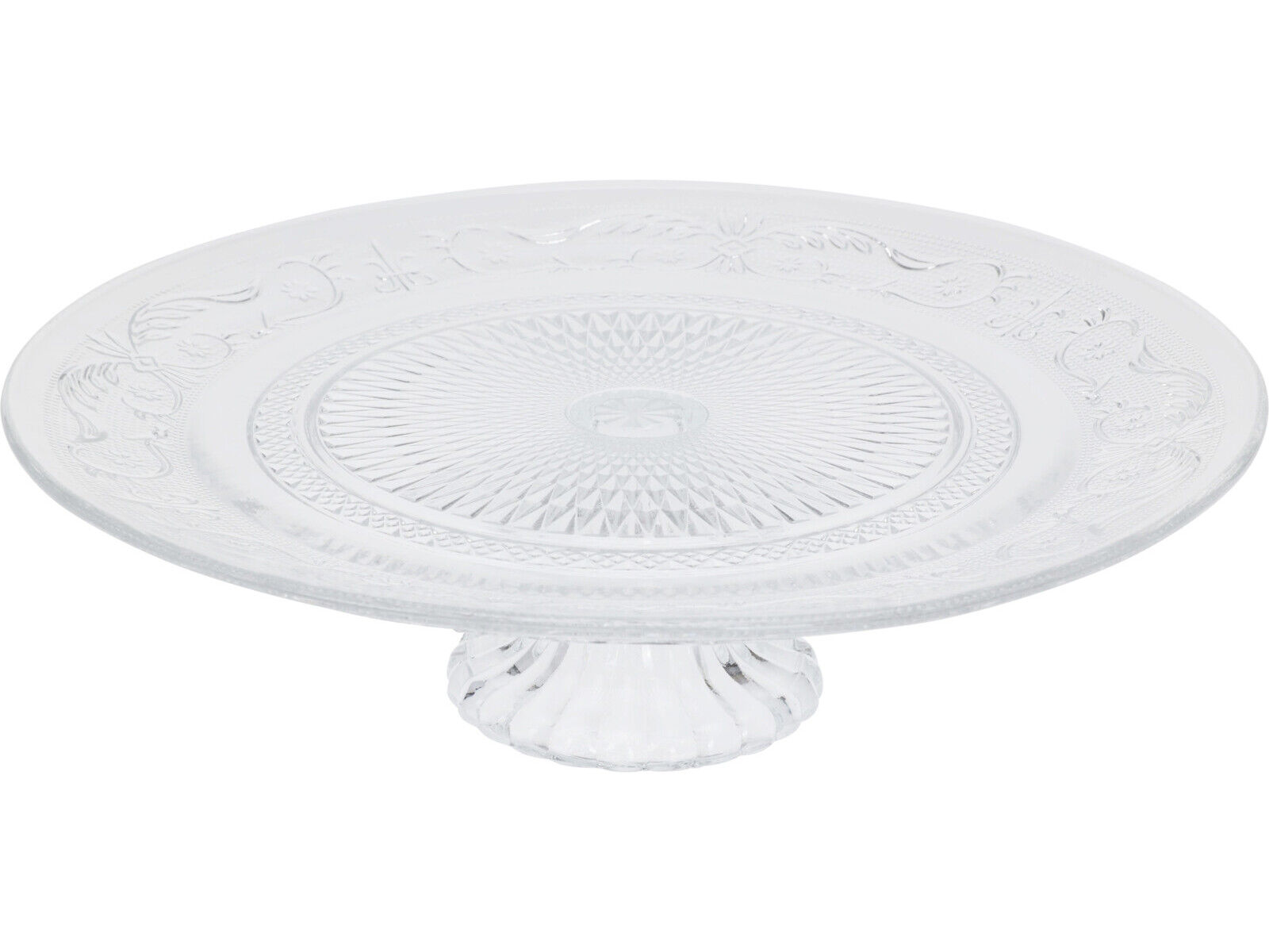 PRATO PARA BOLO COM P&Eacute; VIDRO 25CM image number 1