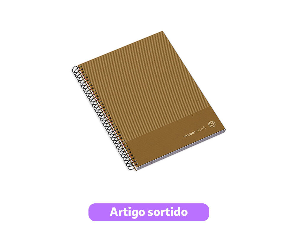 CADERNO ESPIRAL A5 AMBAR KRAFT CAPA DURA PAUTADO CORES SORTIDAS image number 2