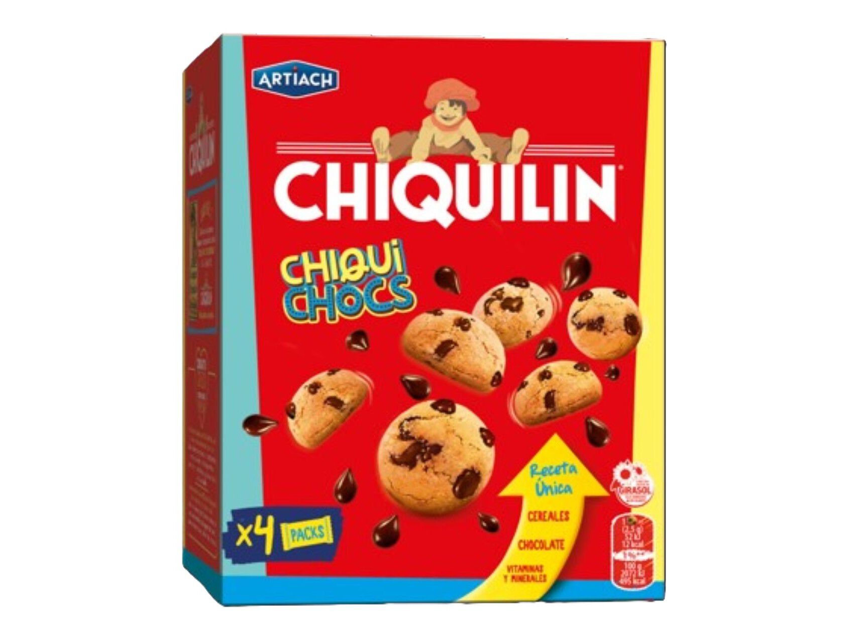 BOLACHA ARTIACH CHIQUILIM ENERGY CHIQUI CHOCS 140G image number 0