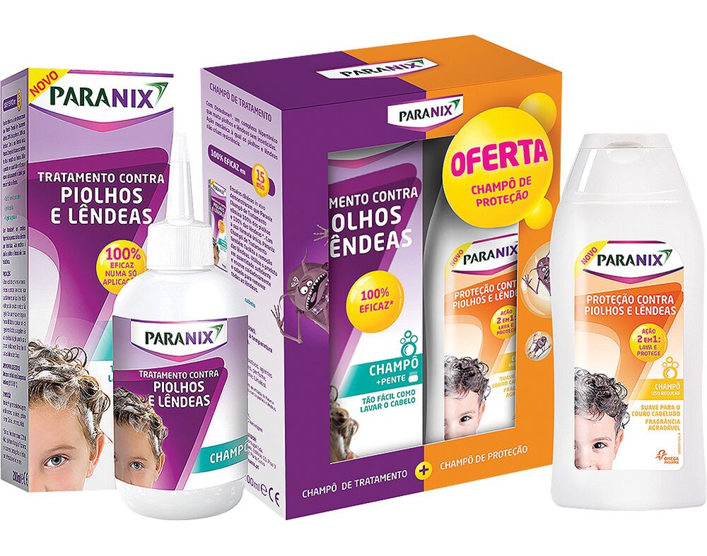 CHAMP&Ocirc; PARANIX TRATAMENTO COM PENTE 200ML +CHAMP&Ocirc; PROTE&Ccedil;&Atilde;O image number 0
