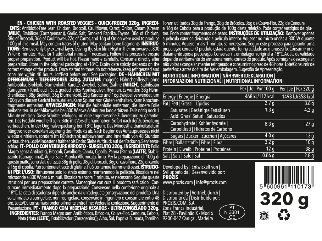 REFEI&Ccedil;&Atilde;O PROZIS DIET FRANGO SALTEADO COM VEGETAIS 280G image number 1
