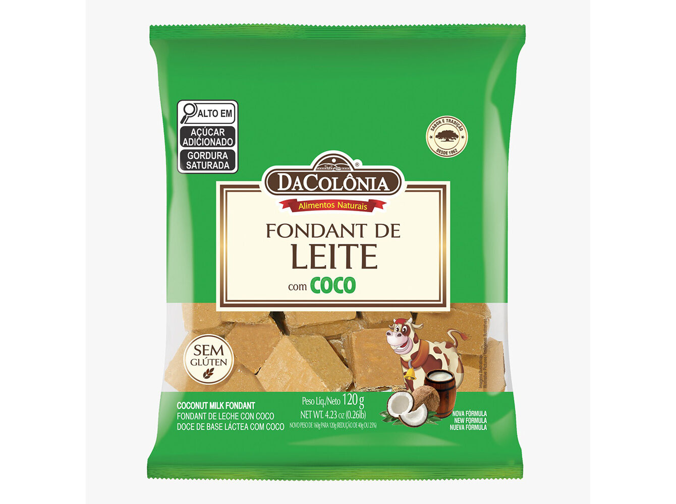FONDANT DE LEITE DACOL&Ocirc;NIA COM COCO 120G image number 1