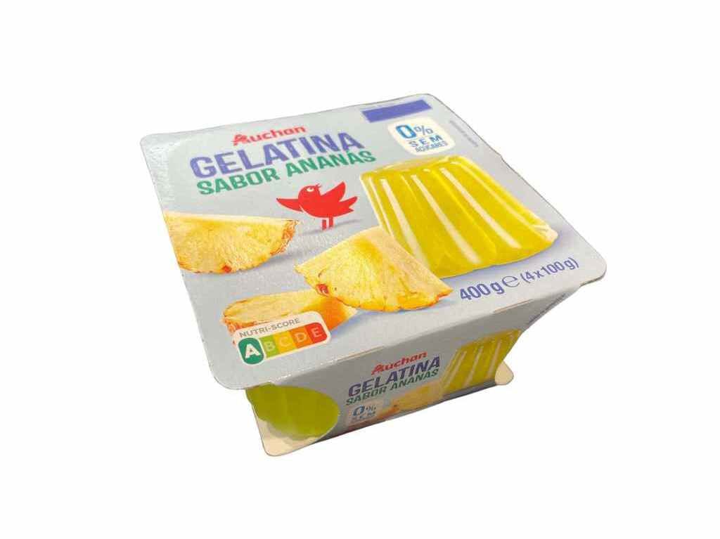 GELATINA AUCHAN ANAN&Aacute;S 0% DE A&Ccedil;&Uacute;CAR 4X100G