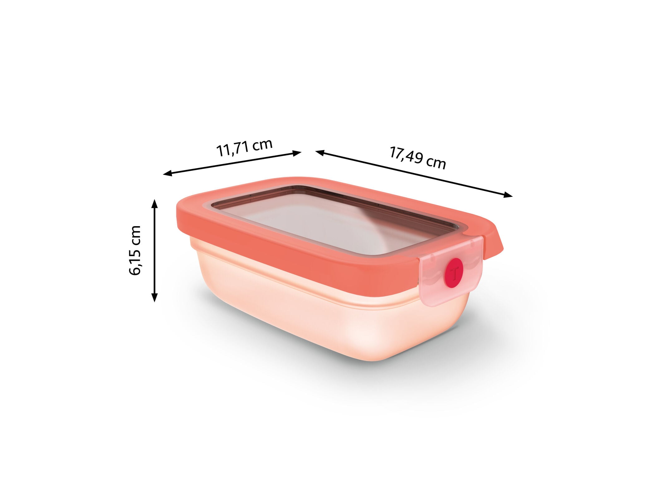 CAIXA HERM&Eacute;TICA TEFAL RECTANGULAR LARANJA 50CL image number 2