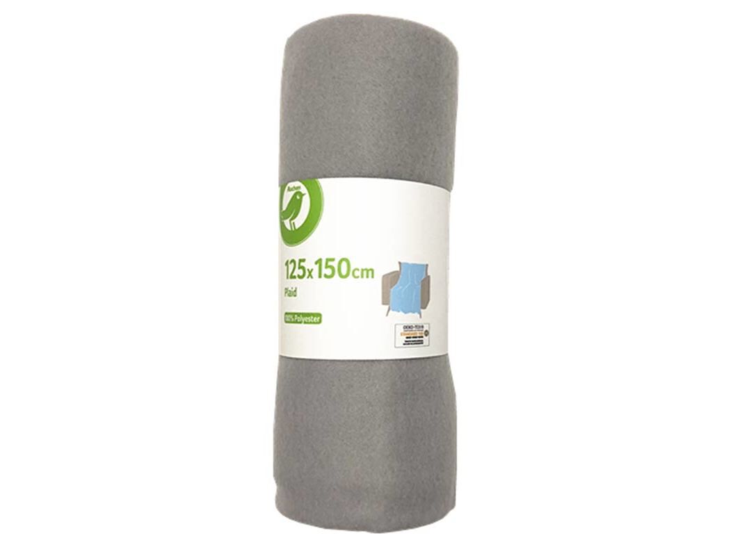 MANTA AUCHAN ESSENCIAL CINZENTO POLAR 125X150CM