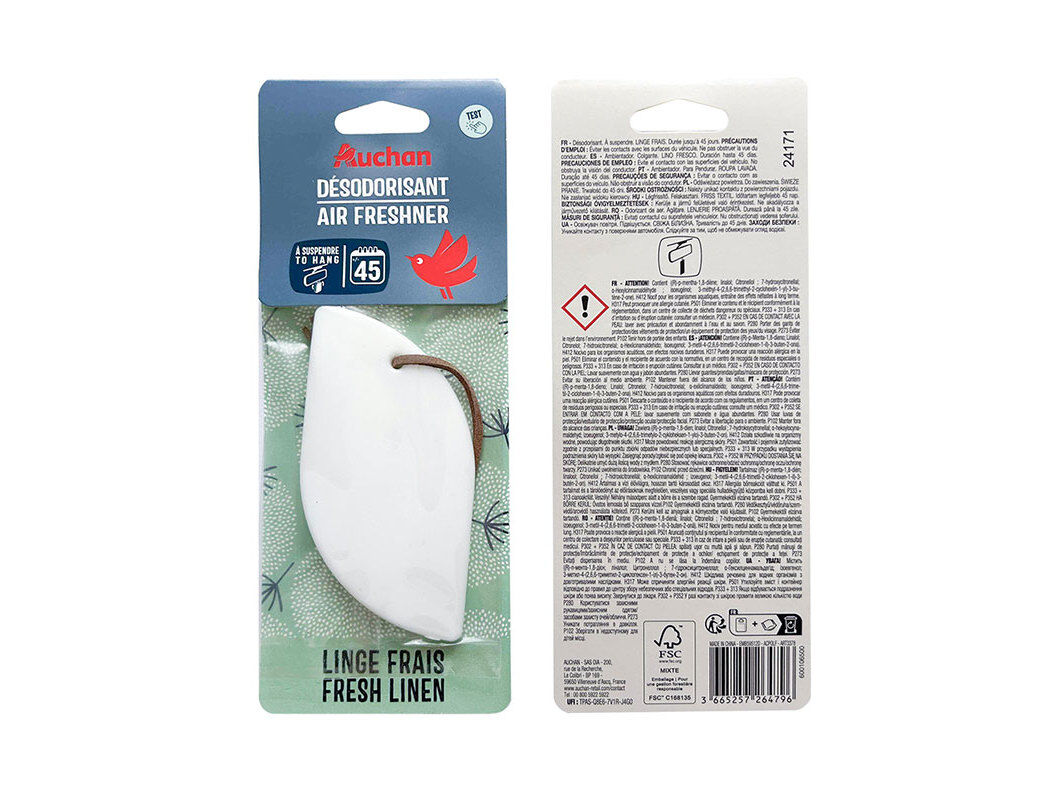 AMBIENTADOR AUTO AUCHAN POLIMERO FRESH LINEN image number 0