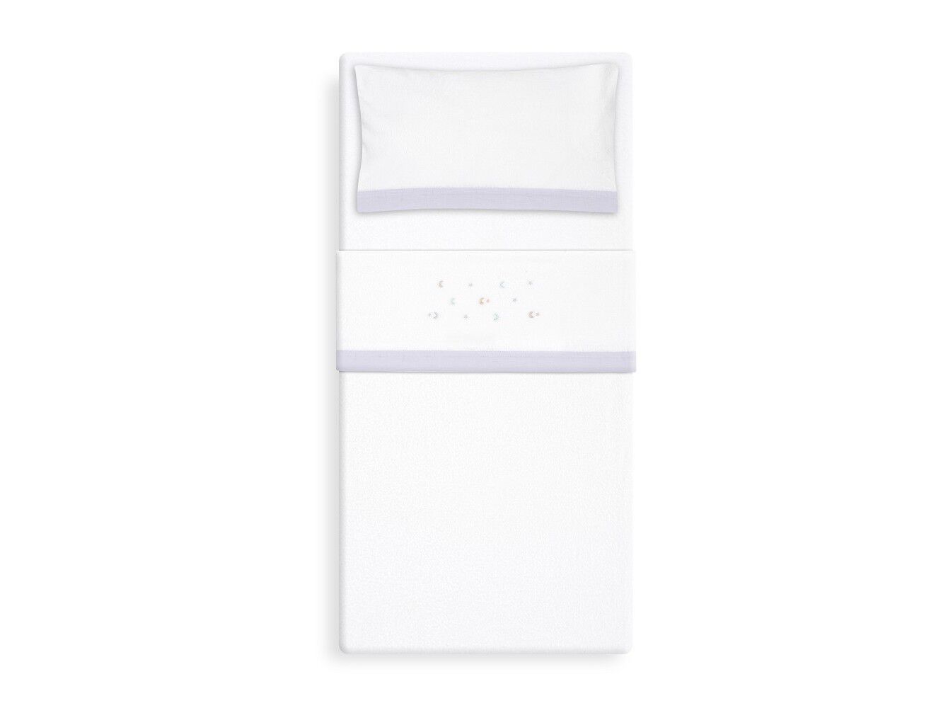 CONJUNTO DE LEN&Ccedil;OIS CAMA INTERBABY CORALINA BRANCO/CINZENTO image number 1