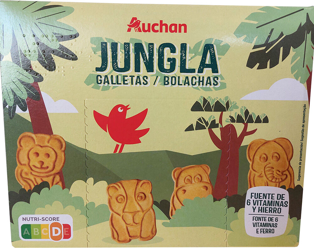 BOLACHAS AUCHAN JUNGLA / ANIMAIS DA SELVA 375G