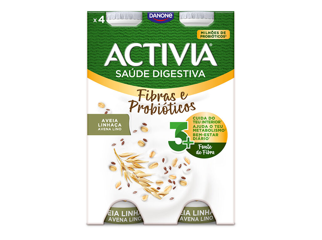 BIFIDUS DANONE ACTIVIA L&Iacute;QUIDO AVEIA LINHA&Ccedil;A 4X155G image number 0