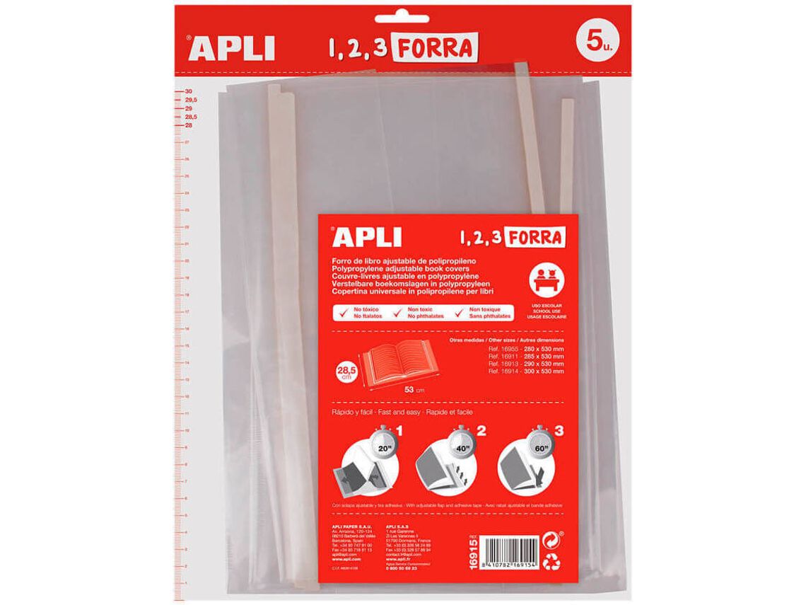 FORRA DE LIVROS APLI AJUST&Aacute;VEL 5 UNIDADES 28.5CM image number 0