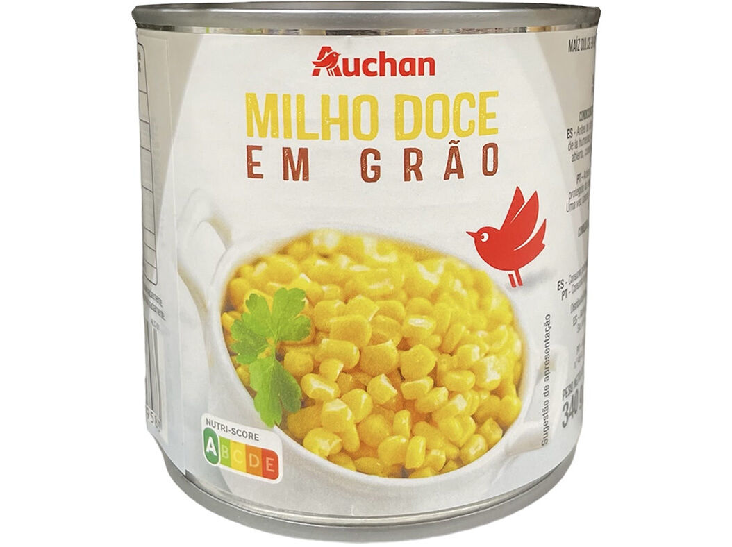 MILHO DOCE AUCHAN EM GR&Atilde;O 340(285)G