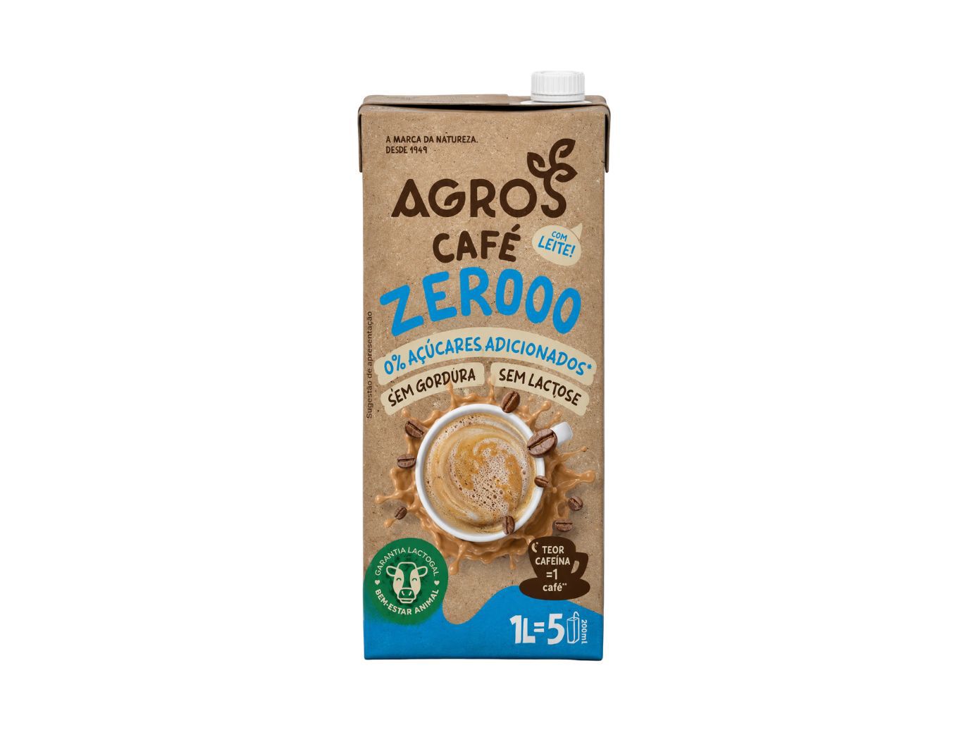 Leite Sem Lactose Agros Magro Com Café Zero 1 L