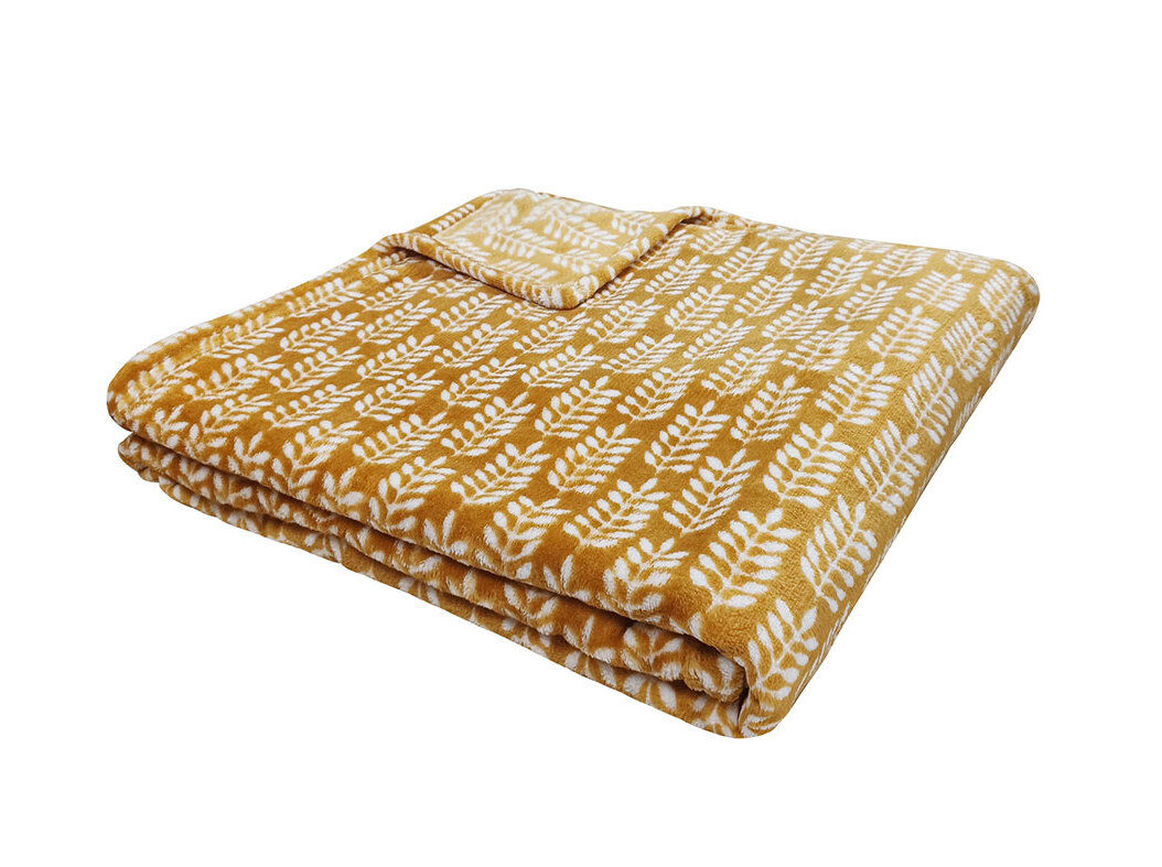 MANTA ACTUEL ESTAMPADA OCRE 125X150CM