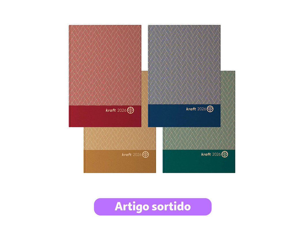 AGENDA DIARIA AMBAR KRAFT 14.7X21CM CORES SORTIDAS