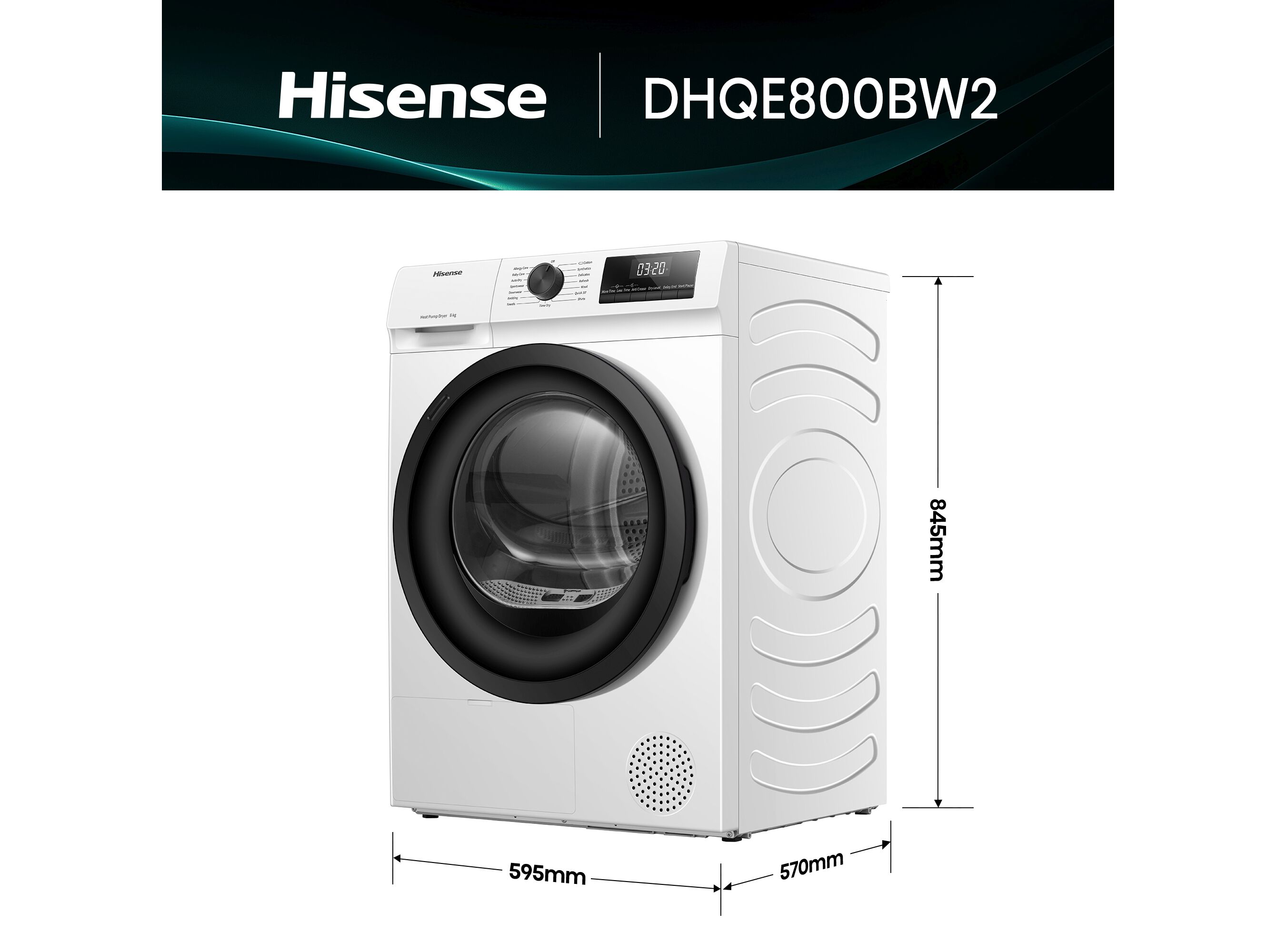 M&Aacute;QUINA SECAR ROUPA HISENSE DHQE800BW2 SERIE QE D 8KG image number 1