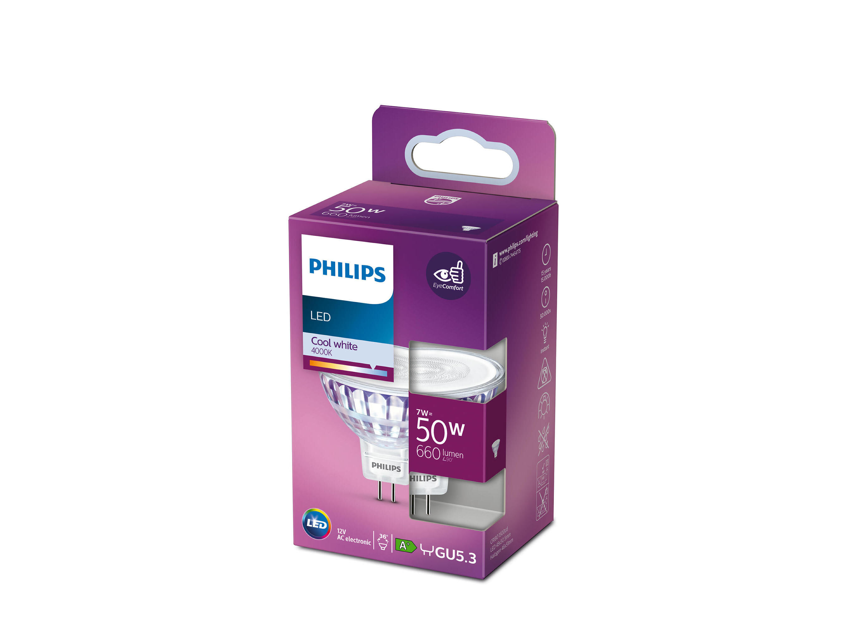 LAMPADA LED 50W GU5.3 PHILIPS 4000K 1UD image number 0