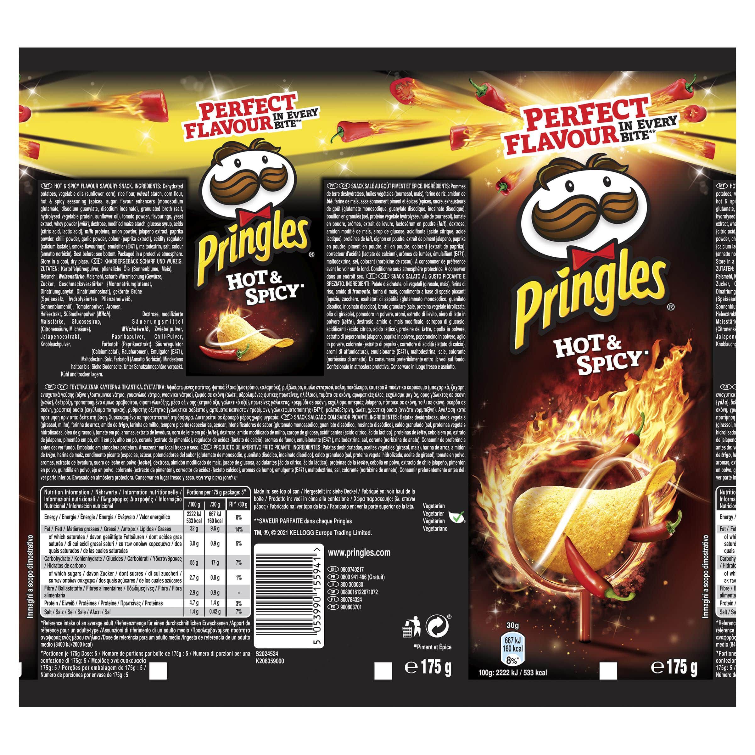 APERITIVO PRINGLES HOT & SPICY 175G image number 1