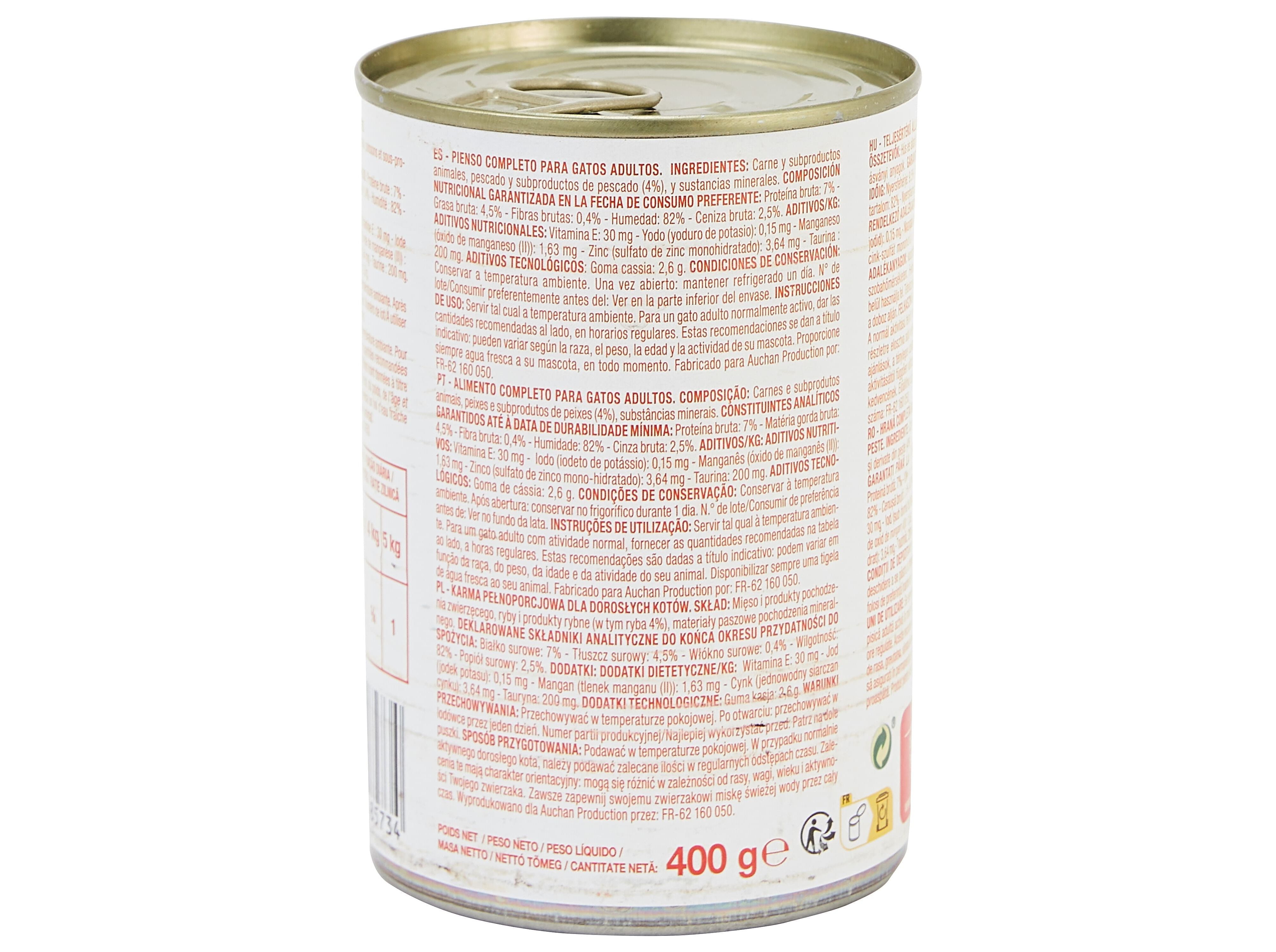 COMIDA H&Uacute;MIDA PARA GATO POLEGAR PAT&Ecirc; COM PEIXE 400G image number 1