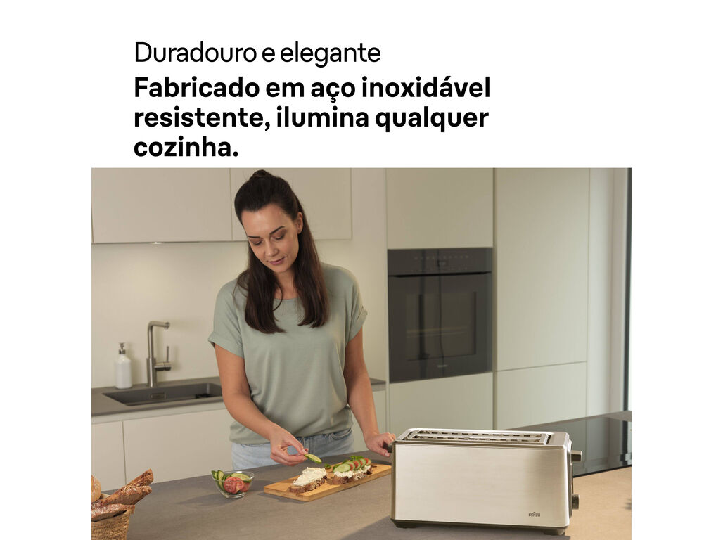 TORRADEIRA 2 FENDAS BRAUN HT5220 INOX image number 6