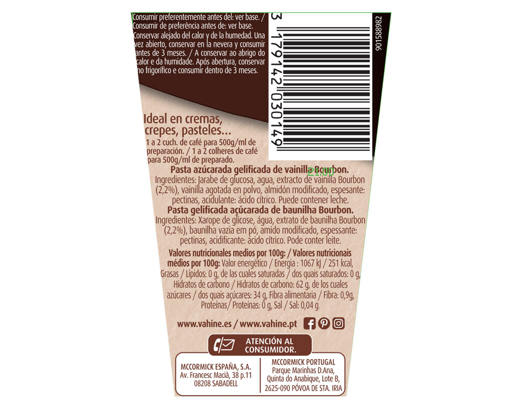 BAUNILHA VAHIN&Eacute; PASTA 50GR image number 1