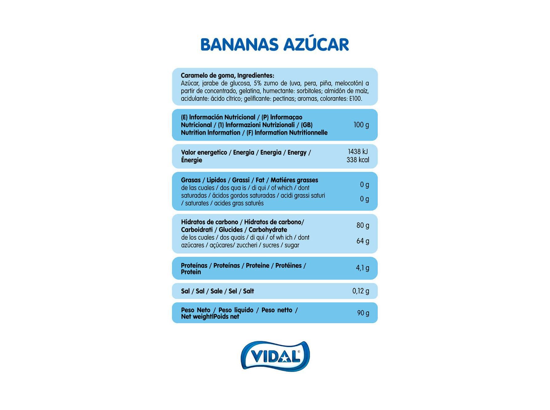 GOMAS VIDAL BANANAS SEM GL&Uacute;TEM 90G image number 1
