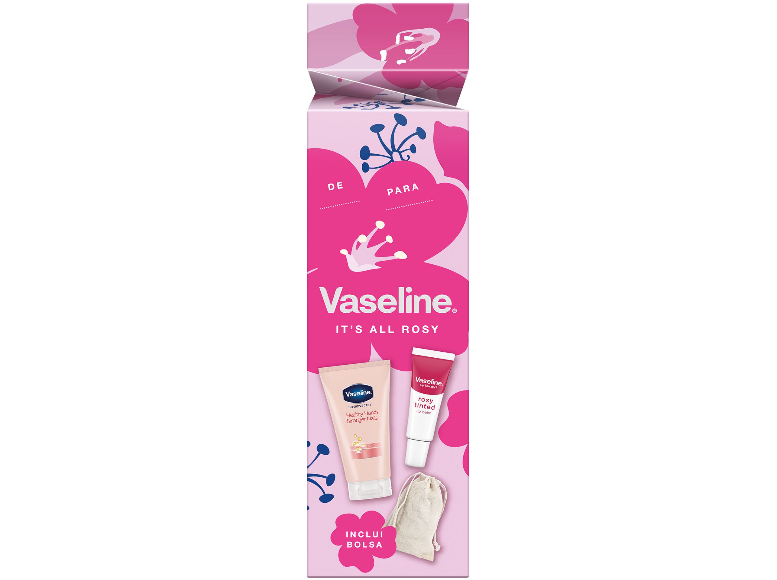 CONJUNTO VASELINE LIPS & HANDS ROSY