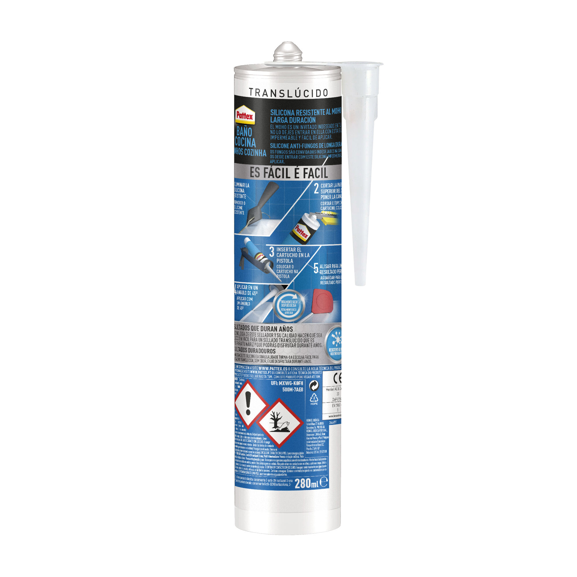 SILICONE WC/COZINHA PATTEX TRANSPARENTE 280ML image number 1