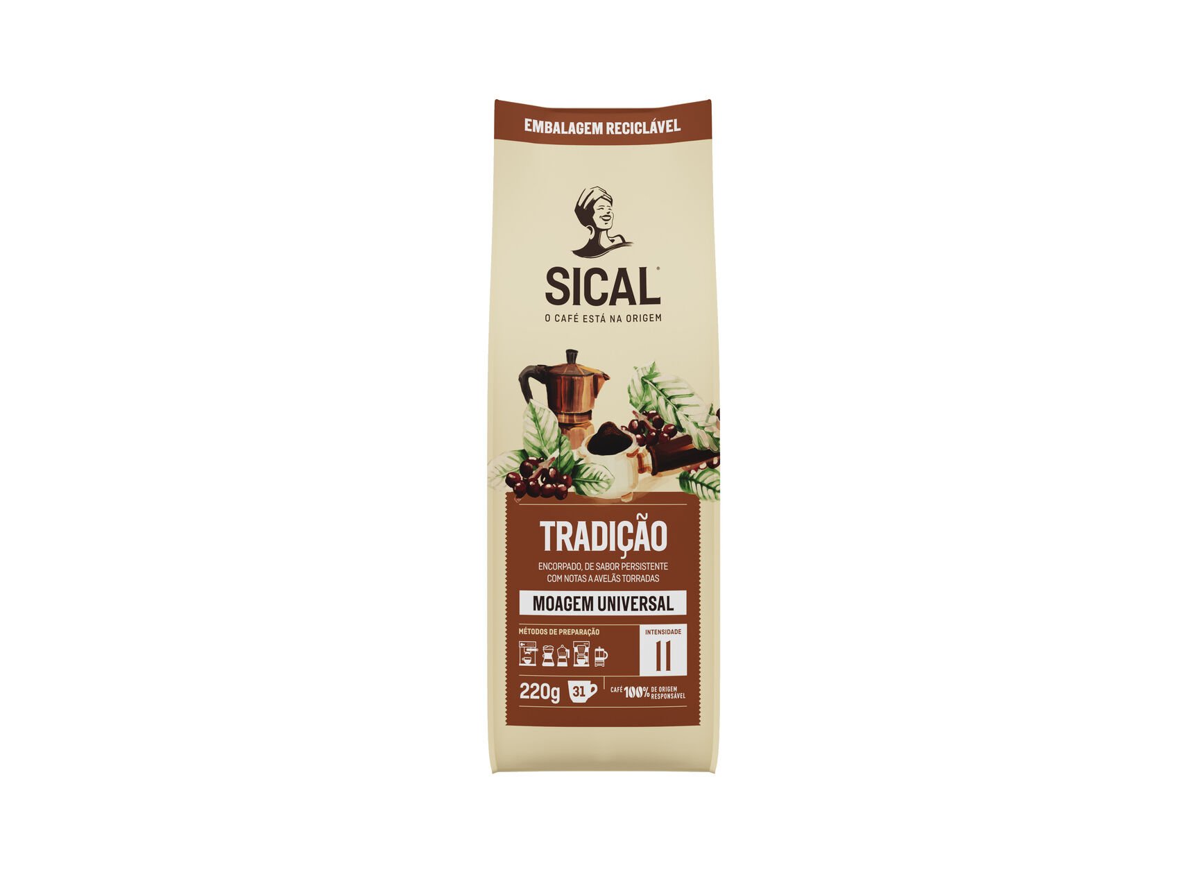 CAF&Eacute; MOIDO NORMAL SICAL TRADI&Ccedil;&Atilde;O 220G