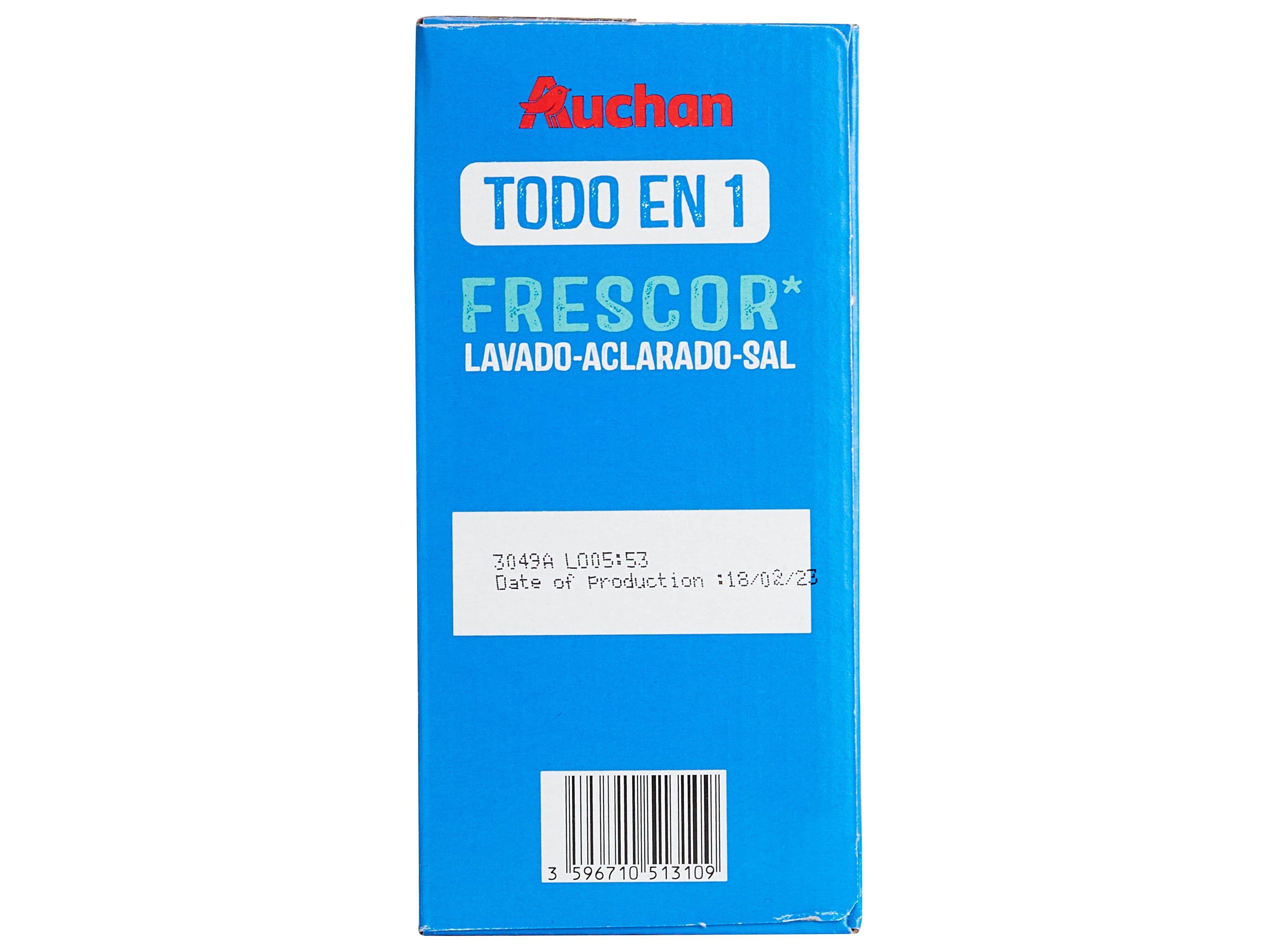 DETERGENTE AUCHAN M&Aacute;QUINA LOI&Ccedil;A PASTILHA TUDO EM 1 FRESCURA 45UN image number 3