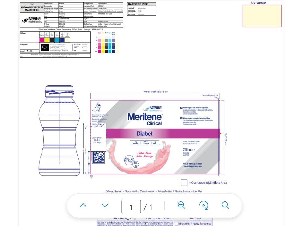 ALIMENTO DIET&Eacute;TICO MERITENE CLINICAL DIABET MORANGO 4X200ML image number 2