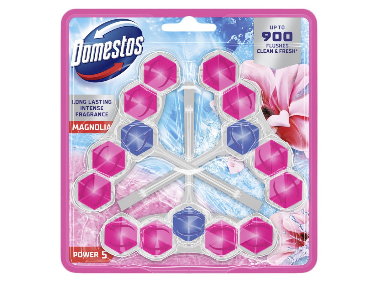 BLOCO SANIT&Aacute;RIO DOMESTOS POWER 5 PINK MAGNOLIA 3X55G image number 0
