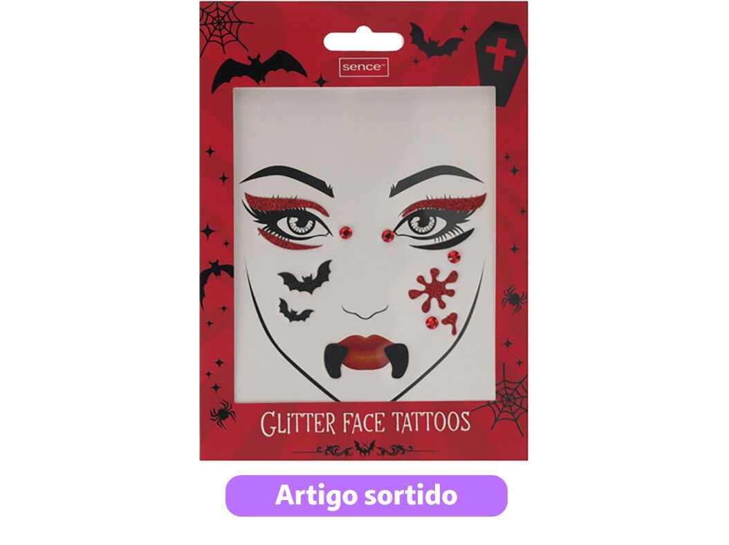TATUAGENS FACIAIS SENCE HALLOWEEN DESENHOS