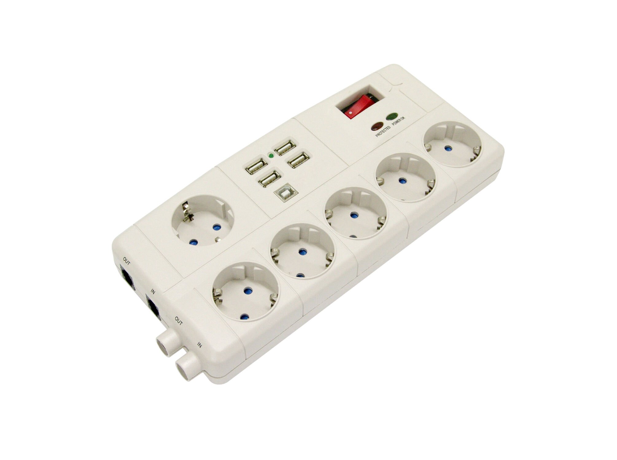 BLOCO 6X16A COM INTERRUPTOR E PROTE&Ccedil;&Atilde;O CONTRA SOBRETENS&Atilde;O image number 1