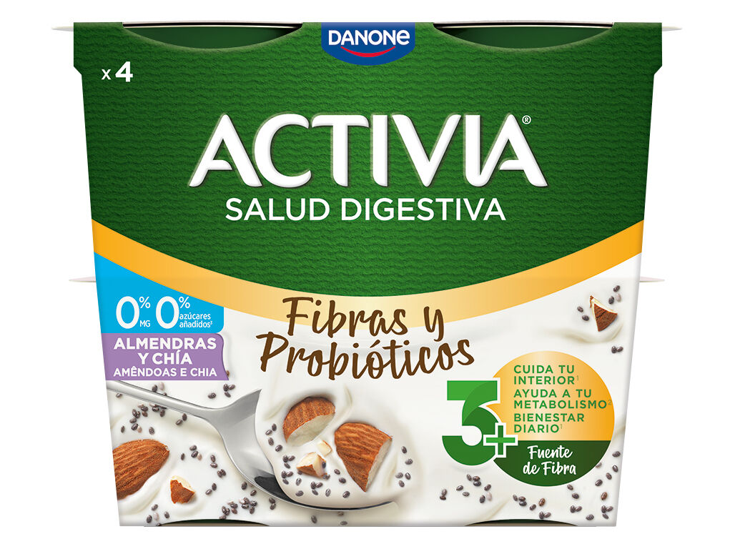 IOGURTE BIFIDUS ACTIVIA CHIA AMENDOA 0% 4X120G