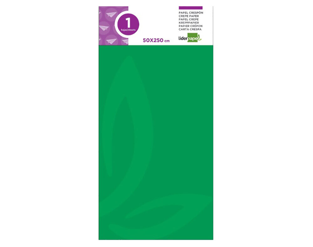 PAPEL CREPE LIDERPAPEL VERDE ESCURO 50X250CM